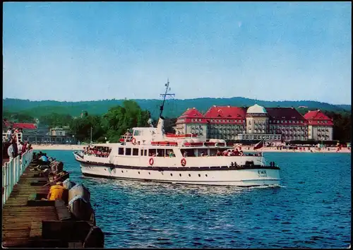 Postcard Zoppot Sopot Grand Hotel und Schiff "EWA" 1970