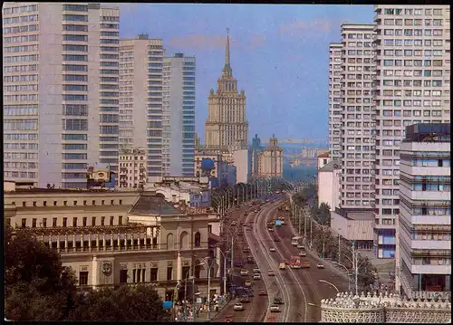 Moskau Москва́ Stadtteilansicht . Проспект Калинина. 1980    Ganzsache 3 Kon