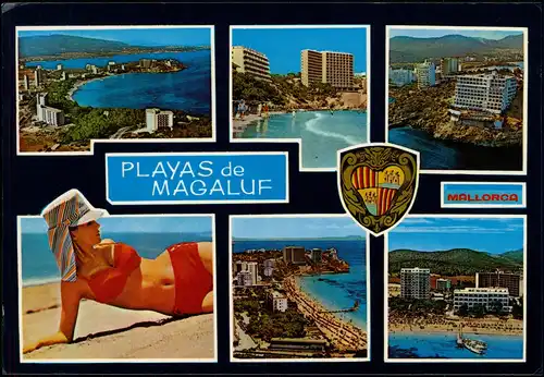 Postales Magaluf (Mallorca) Mehrbildkarte PLAYAS de MAGALUF 1975