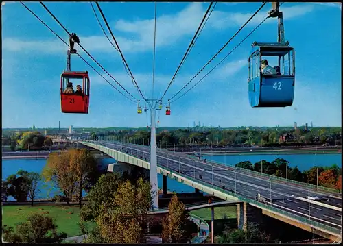 Ansichtskarte Köln Bundesgartenschau, Rhein Brücke, Gondel-Bahn 1971