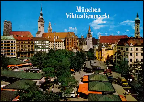 Ansichtskarte München Viktualienmarkt, Stadt-Panorama 1985