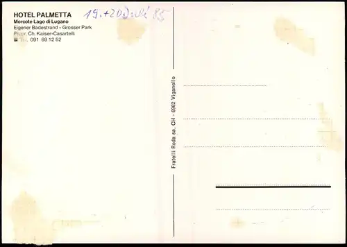 Ansichtskarte Morcote Mehrbild-AK mit HOTEL PALMETTA Lago di Lugano 1985
