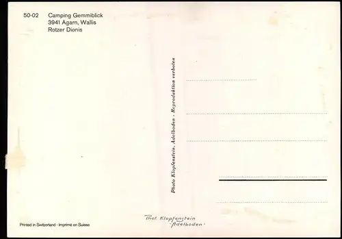 Ansichtskarte Agarn CAMPING GEMMIBLICK, Autos u.a. VW Käfer und "Ente" 1980