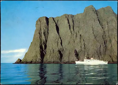 Nordkap Davvinjárgga Norway Nordkapp Schiff vor Fels-Landschaft 1972