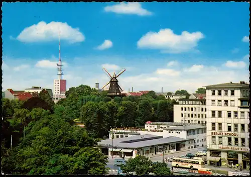 Ansichtskarte Hemelingen-Bremen Sendemast - Windmühle 1967