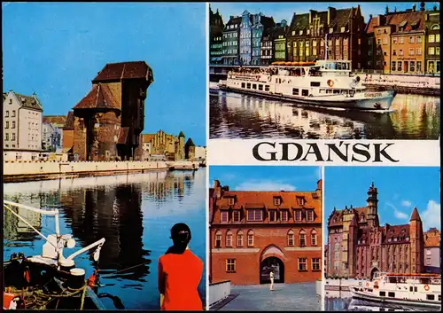 Danzig Gdańsk/Gduńsk Mehrbildkarte mit Stadtteilansichten 1980