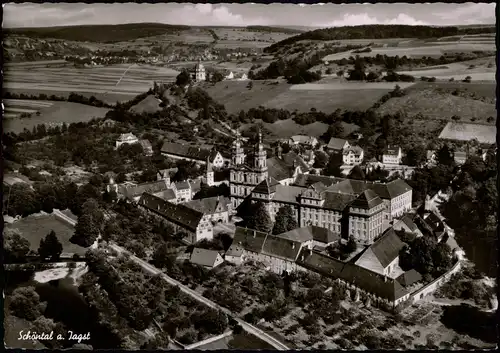 Berlichingen-Schöntal Schöntal a. Jagst vom Flugzeug aus, Luftaufnahme 1963