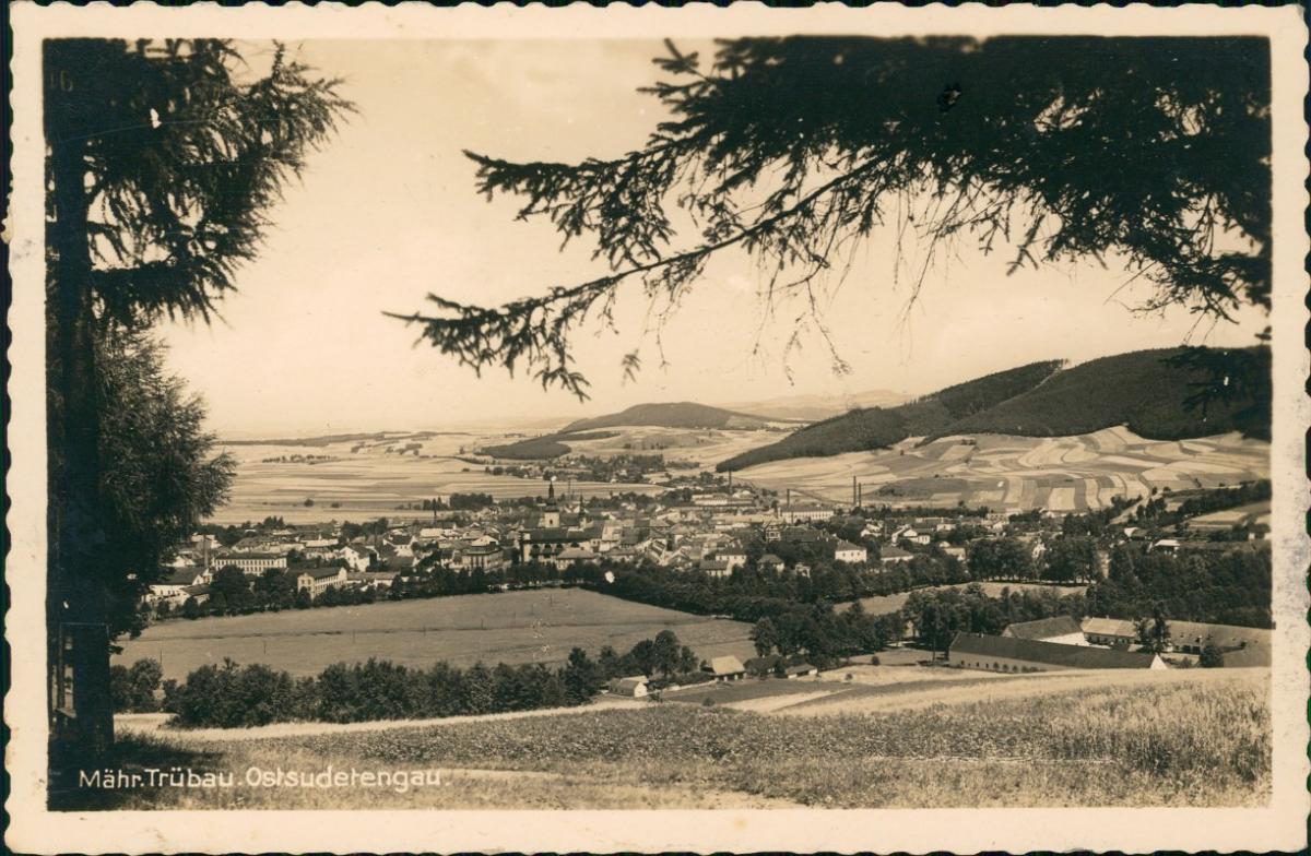 Mährisch Trübau Moravská Třebová Stadtpartie Fotokarte, Mähren 1941