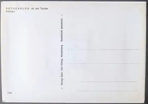 Rothenburg ob der Tauber Plönlein Leporello Ansichten 1970 Leporello