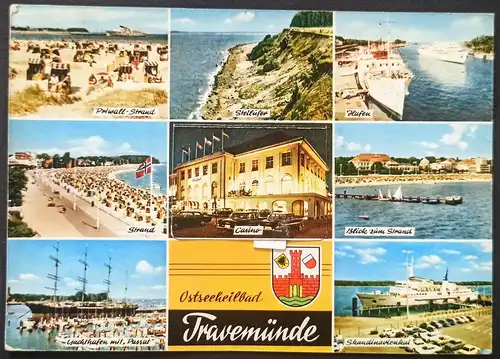 Travemünde-Lübeck Stadtteilansichten  Leporello-Ausziehbildern 1960 Leporello