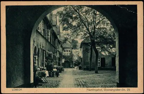 Ansichtskarte Lübeck Flüchtingshof, Glockengießer-Straße 25 1926