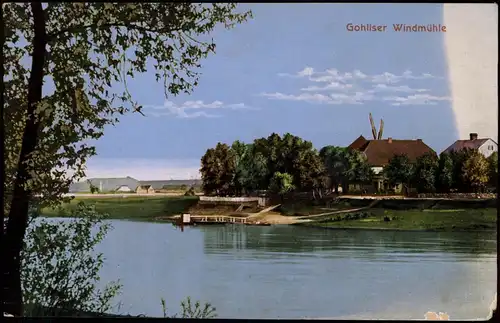 Ansichtskarte Gohlis-Dresden Gohliser Windmühle, Anleger 1915