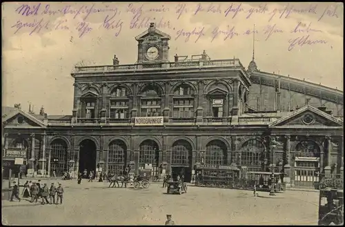 CPA Lille La Gare du Nord/Bahnhof 1916  gel. div. Feldpoststempel