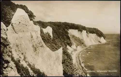 Ansichtskarte Stubbenkammer-Sassnitz Wissower Klinken, Fotokarte 1928
