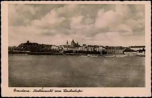 Graudenz Grudziądz Stadtansicht vom Weichselufer - Fotokarte 1936