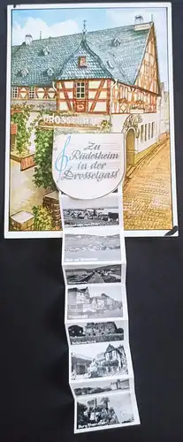 Rüdesheim (Rhein) Drosselgasse DROSSELHOF Leporello-Ausziehbilder 1965 Leporello