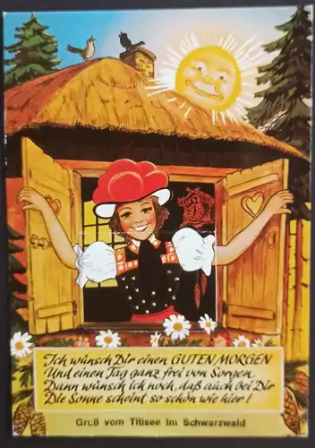 Titisee-Neustadt Schwarzwald Mädele mit Leporello-Ausziehbilder 1982 Leporello