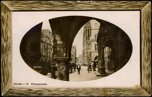Ansichtskarte Münster (Westfalen) Prinzipalmarkt 1910 Passepartout