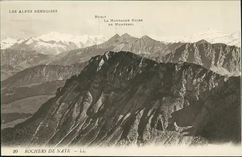 .Schweiz LES ALPES BERNOISES ROCHERS DE NAYE Berg-Landschaft 1910