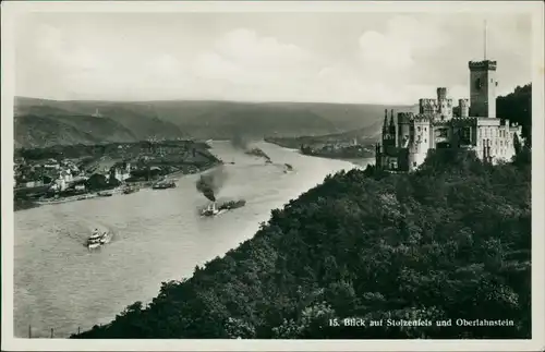 Stolzenfels-Koblenz Blick auf Stolzenfels und Oberlahnstein 1920