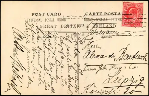 Postcard London THAMES EMBANKMENT Stadtteilansicht 1910