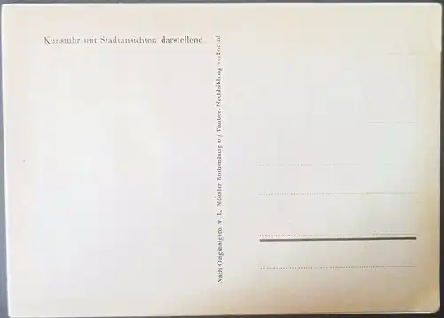 Rothenburg  Tauber Kunstuhr Motivkarte Leporello-Ausziehbilder 1950 Leporello