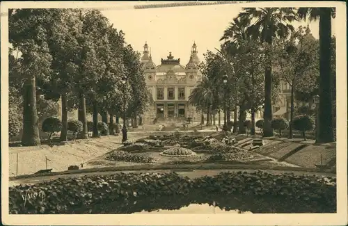 Postcard Monte-Carlo Jardin de Casino 1932