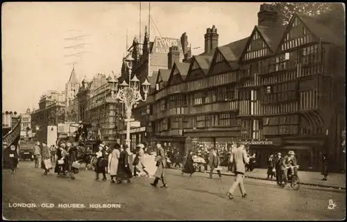 Postcard London OLD HOUSES HOLBORN 1935