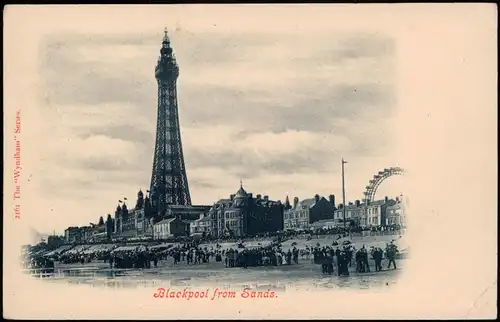 Postcard Blackpool Blackpool from Sands, Aussichtsturm 1910