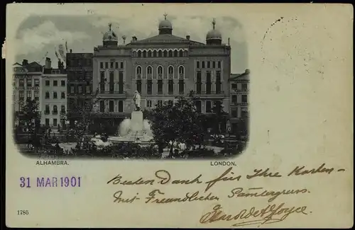 Postcard London Alhambra Theatre Theater 1901