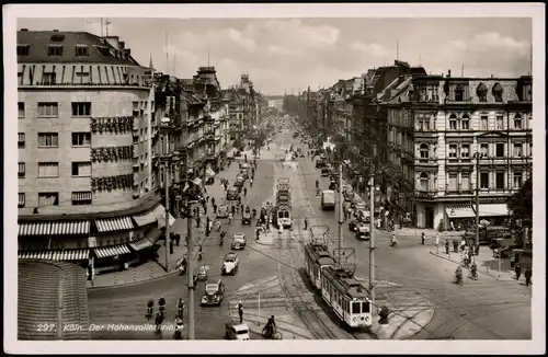 Ansichtskarte Köln Hohenzollernring Verkehr, Autos Straßenbahn 1940