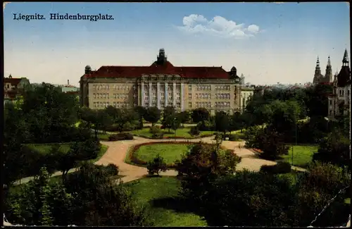 Postcard Liegnitz Legnica Hindenburgplatz 1935