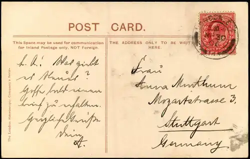 Postcard London Rotten Row, Treffen feiner Gesellschaft mit Pferden 1906