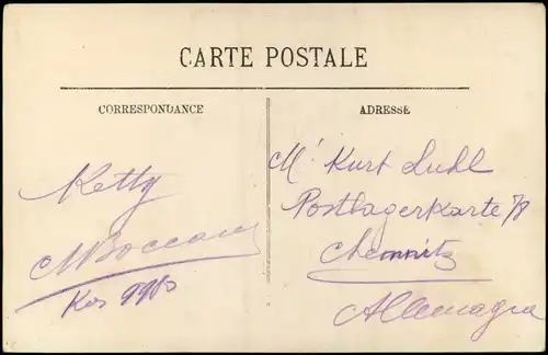 Postcard Tunis تونس Rue Ei-Tonbekhaua 1910