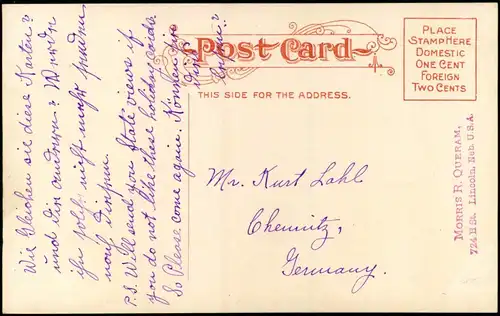 Postcard Lincoln Ortsansicht, Straßen Partie am Lindell Hotel 1920