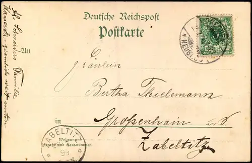 Dresden Aufgang zur Brühlsche Terrasse   1899   gel ZABELTITZ Ankunftsstempel