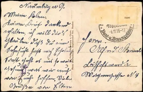 Postcard Naumburg am Queis Nowogrodziec Teilansicht mit Krankenhaus. 1939