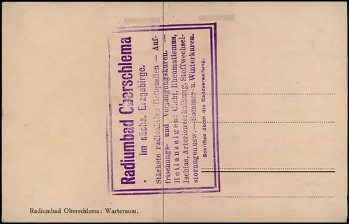 Ansichtskarte Oberschlema-Bad Schlema Radiumbad - Warteraum 1928