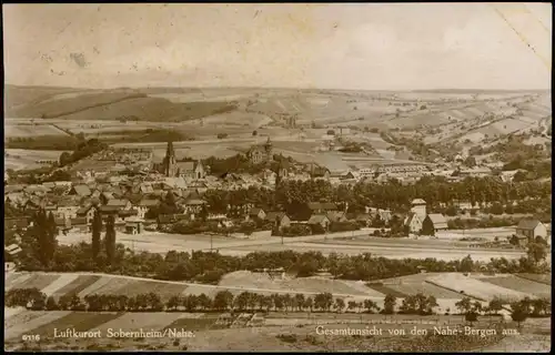 Ansichtskarte Sobernheim Gesamtansicht von den Nahe-Bergen aus 1927