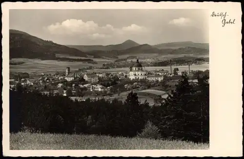 Postcard Deutsch Gabel Jablonné v Podještědí Blick auf die Stadt 1931