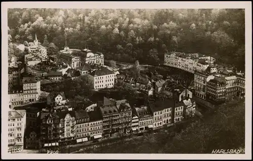 Postcard Karlsbad Karlovy Vary Straßenpartie - Fotokarte 1929