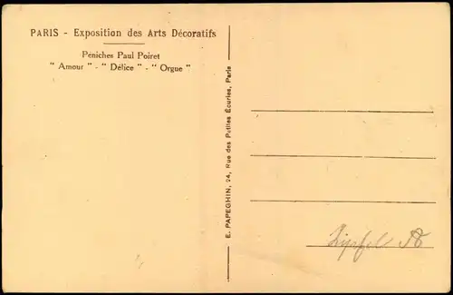 CPA Paris Exposition des Arts Décoratifs Péniches Paul Poiret 1925