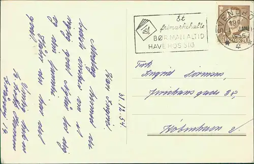 Postcard .Dänemark - Dänemark (allgemein) Glückwunschkarte 1955