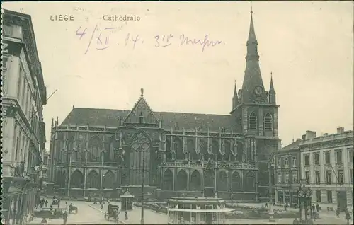 Lüttich Luik Lîdje Kathedrale (Cathédrale) 1914   1. Weltkrieg Feldpost g