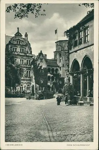 Ansichtskarte Heidelberg Heidelberger Schloss DER SCHLOSSHOF 1930