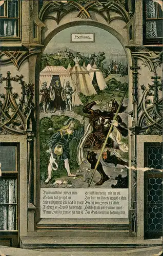 Ansichtskarte Ulm a. d. Donau Gemälde am Rathaus 1910