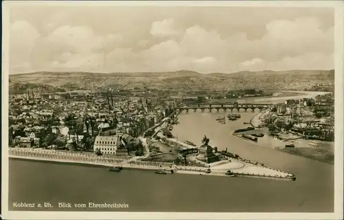 Ansichtskarte Koblenz Panorama-Ansicht Blick vom Ehrenbreitstein 1933