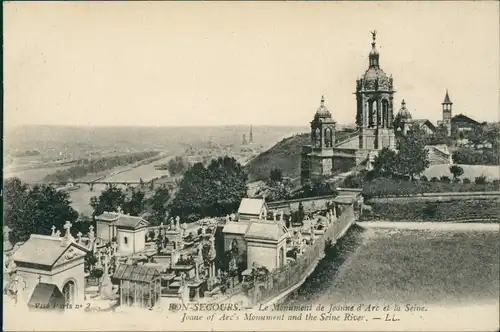 .Frankreich BON-SECOURS Monument de Jeanne d'Arc et la Seine 1910