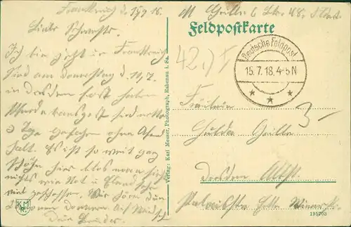 Ansichtskarte  L. (Nordfrankreich) Kathedrale Feldpostkarte 1. Weltkrieg 1918