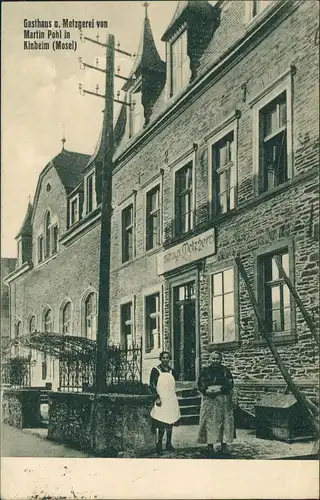 Kinheim (Mosel) Angestellte Gasthaus a. Metzgerei von Martin Pohl Mosel 1928